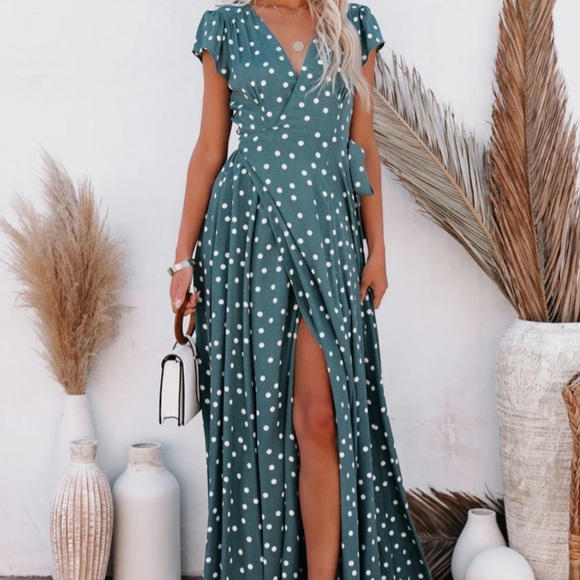 Vici Dolls Green Polka Dot Dress - Picture 6 of 7